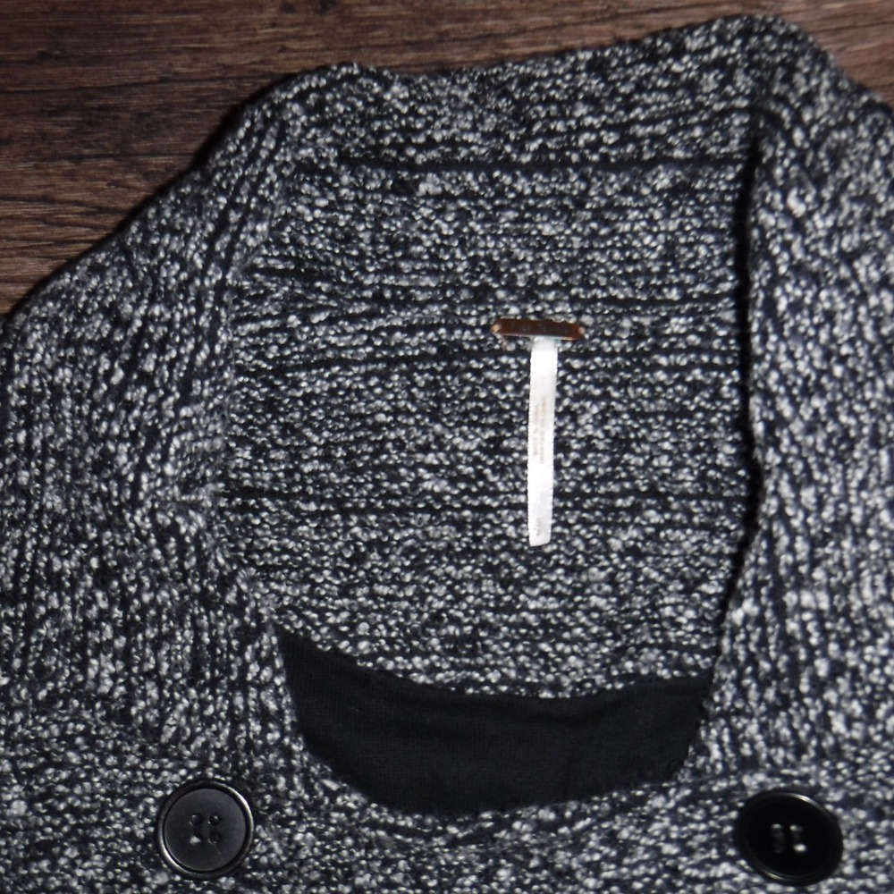 Free People Women's‎ Gray Knit Button Front Cardigan Sweater Jacket - Picture 6 of 11